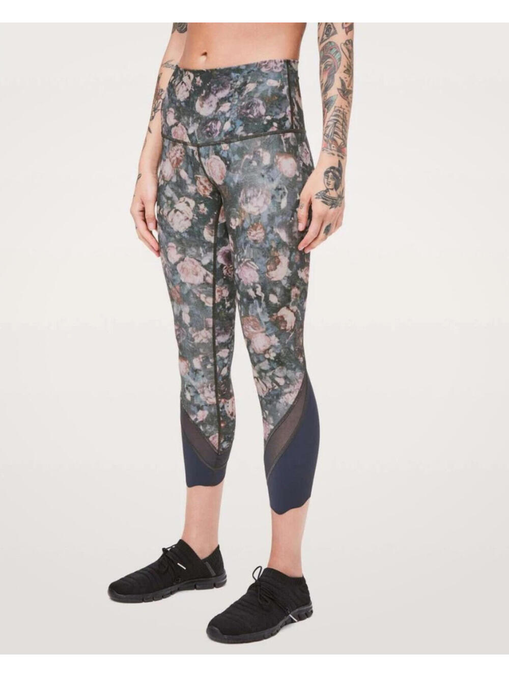 Lululemon Wunder Under Crop II Leggings Womens 8 Frosted Rose Multi Floral 21"